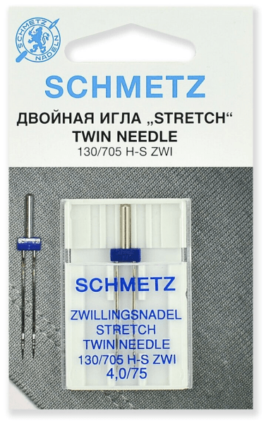 Иглы Schmetz стрейч двойные 130/705 H-S ZWI 4,0/75, 1 шт в Калуге